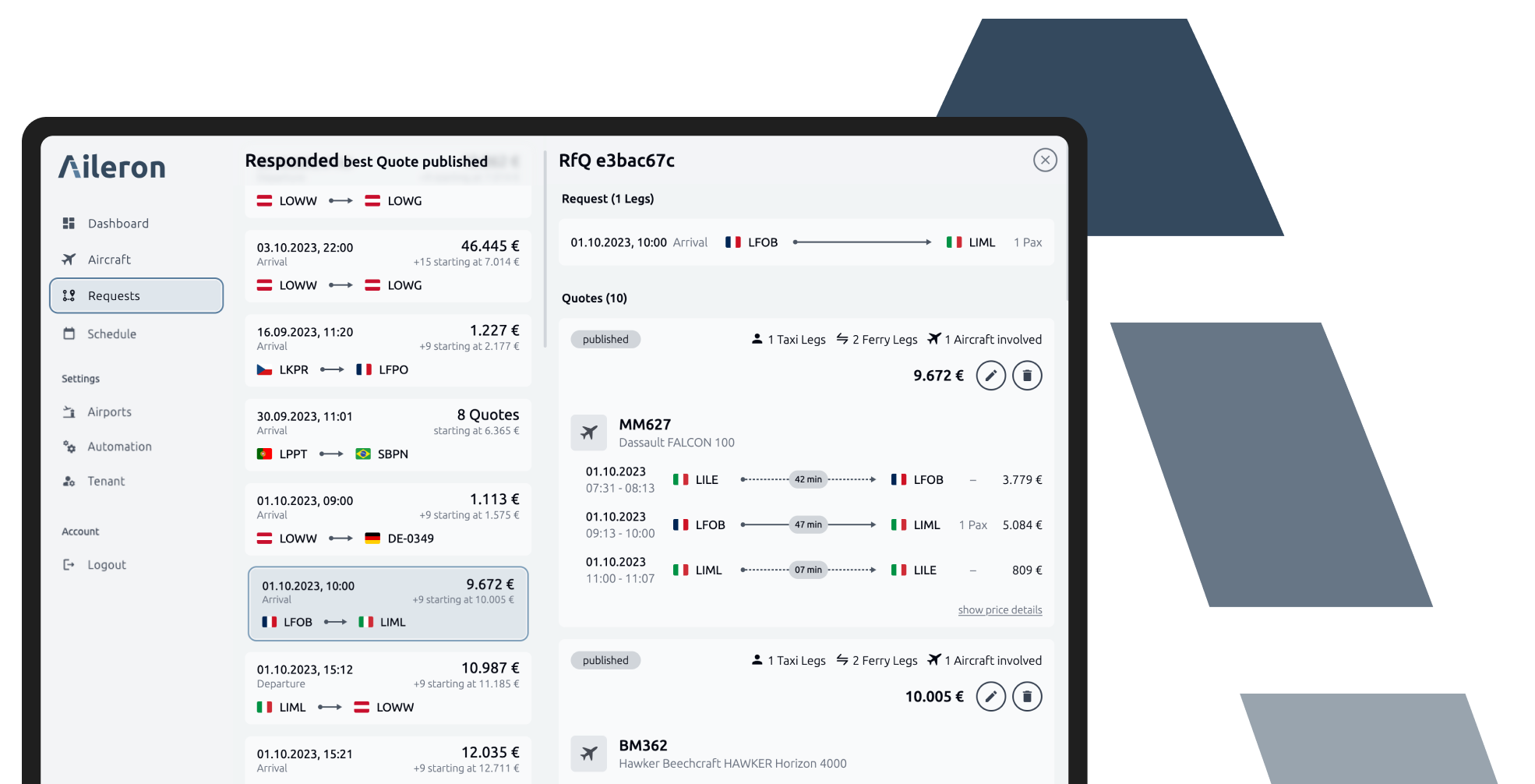 Aileron mockup and logo